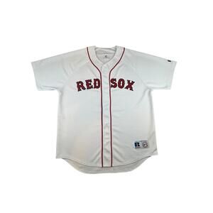 Russell Athletic White and Red Baseball Jersey